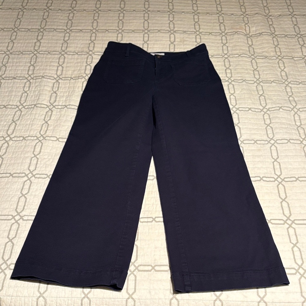 LOFT Palmer Wide Leg Dark Blue Trousers